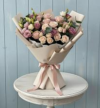 Букет цветов из:  Розы и Лизиантусы #REPLACE_PRED# Костино