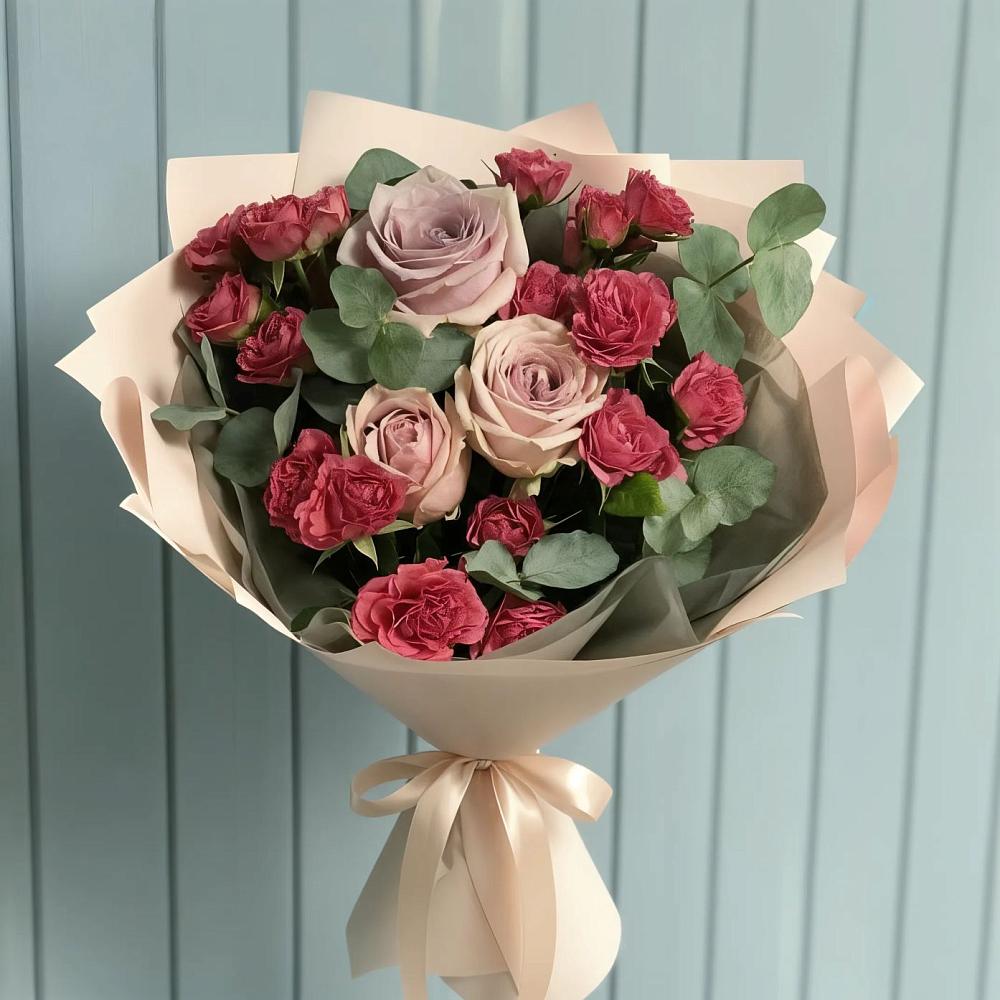 Букет цветов из: Гвоздики и Розы в Костино