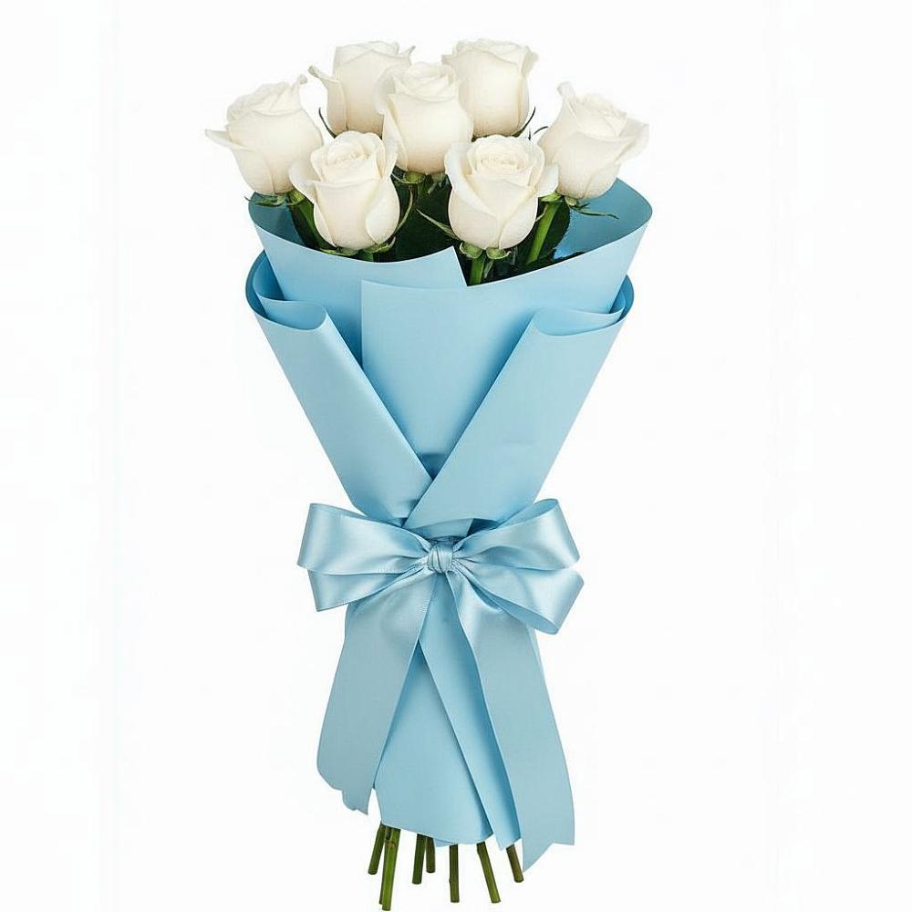 Букет 7 белых роз Проуд в Костино