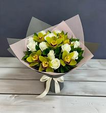 Букет цветов из:  Орхидеи и Розы в Костино