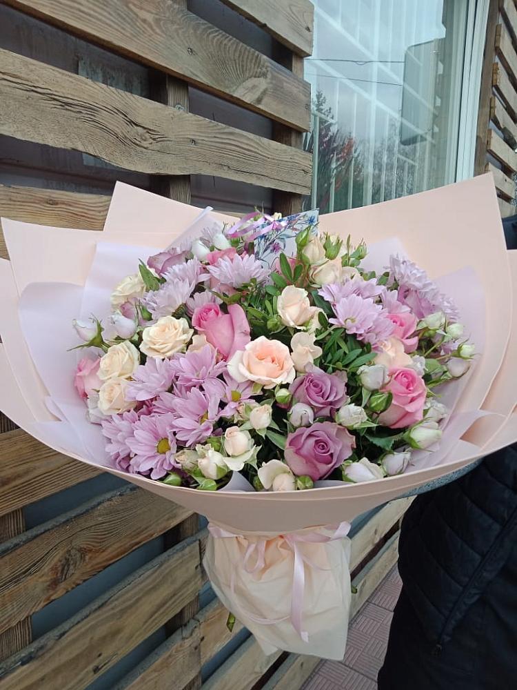 Букет цветов из: Розы и Хризантемы в Костино