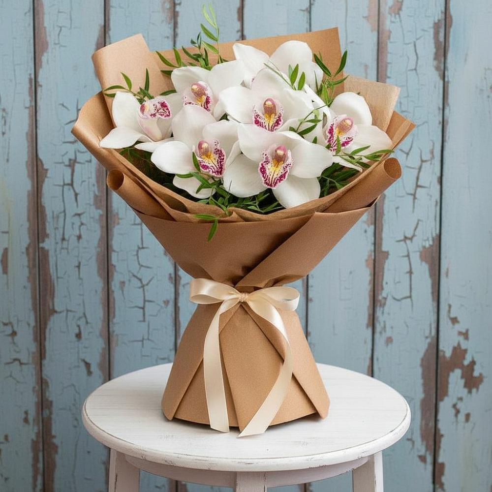 Букет цветов из: Орхидеи и Розы в Костино