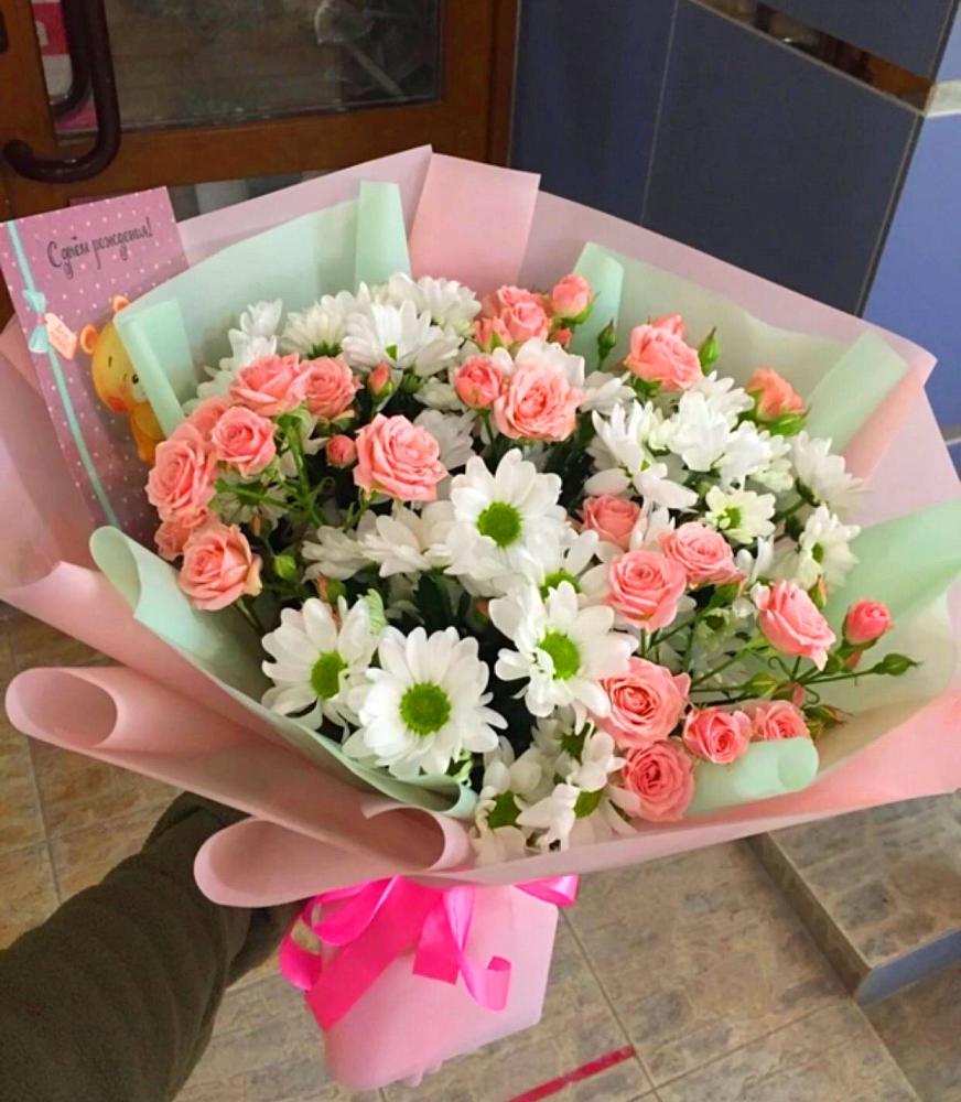 Букет цветов из: Розы и Хризантемы в Костино