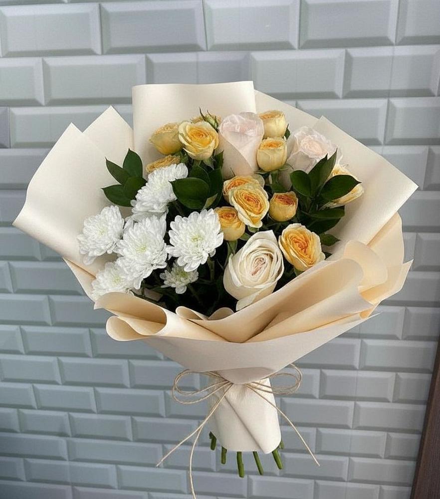 Букет цветов из: Розы и Хризантемы в Костино