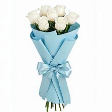 Букет 7 белых роз Проуд в Костино