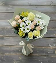 Букет цветов из:  Альстромерии, Розы и Хризантемы в Костино