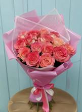 Букет 15 Розовых роз Равель в Костино